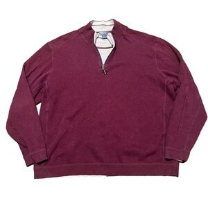 Tommy Bahama burgundy reversible flip side half zip pull over sweater